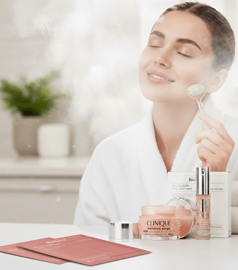 روتین پوستی با محصولات کلینیک و ماسک صورت